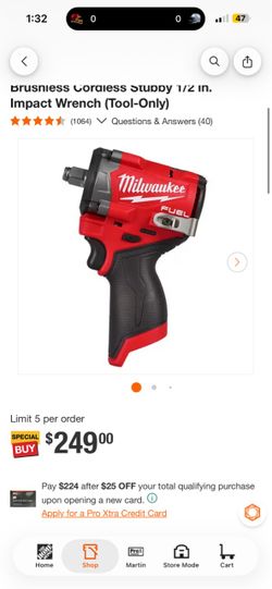 1/2 impact wrench Milwaukee