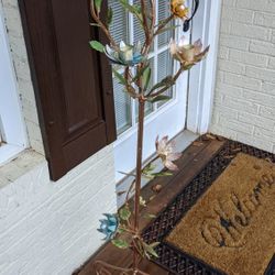 Vintage 4ft Metal Flower Candle Holder