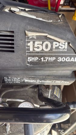Craftsman 30 Gallon Vertical Air Compressor - 150 PSI, Oil-Free, Portable