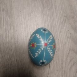 Vintage Hand Painted Wooden Egg