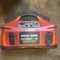 BLACK & DECKER® ELECTROMATE® $400 RECHARGEABLE PORTABLE POWER STATION JUMP-STARTER / AIR COMPRESSOR
