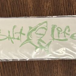 Salt Life Vinyl Decal Lime Green Shark 7x3 