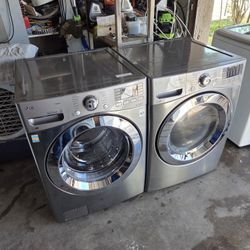 LG Stainless Steel Washer And Electric Dryer Large Capacity 