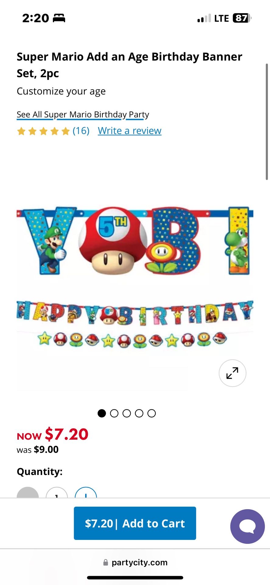 Happy birthday super Mario Banner