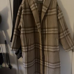 White and Brown Trench Coat 3x 