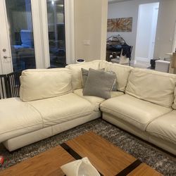 Italian Designer White Leather