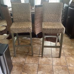 2 Wicker Bar Stools From World Market 