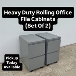 Rolling Office File Cabinets (Set Of 2) Pickup Today Available (NO KEYS)