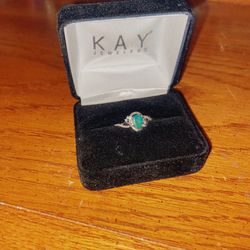 Pear Shaped Emerald & Diamond Swirl Ring