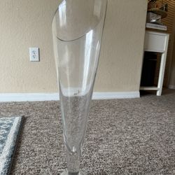 Clear glass Vase 22.5 X 6  Inches. 