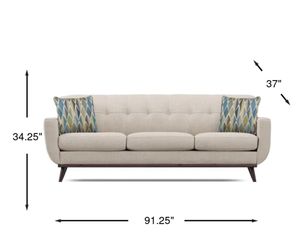 Mid-Century Modern Tufted 3-Seat Sofa