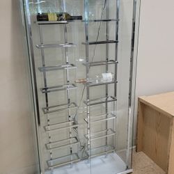 Tempered Glass Wine Cabinet Wine Rack Wine Storage Curio Led