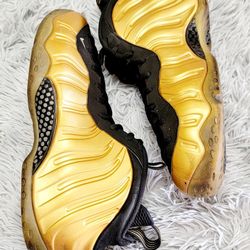 Size 11 Nike Foamposite Metallic Gold 2014 314996-700.

