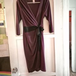 Deep Purple Wrap Around Dress 1x