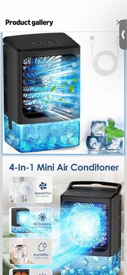 Portable Air Conditioners，Upgraded Portable AC Small Air Conditioner Personal Air Cooler Mini Evaporative Cooler 3 Wind Speed Portable Small AC with 7