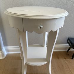 White Wood Side Table