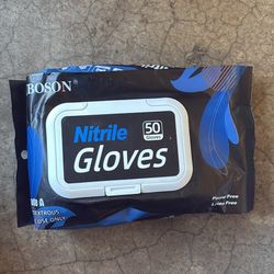BOSON Nitrile Gloves 50 count: 2 packs 