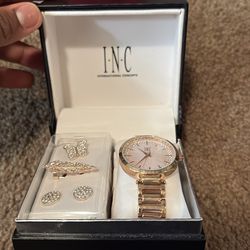 International Concepts Watch and Earings Set