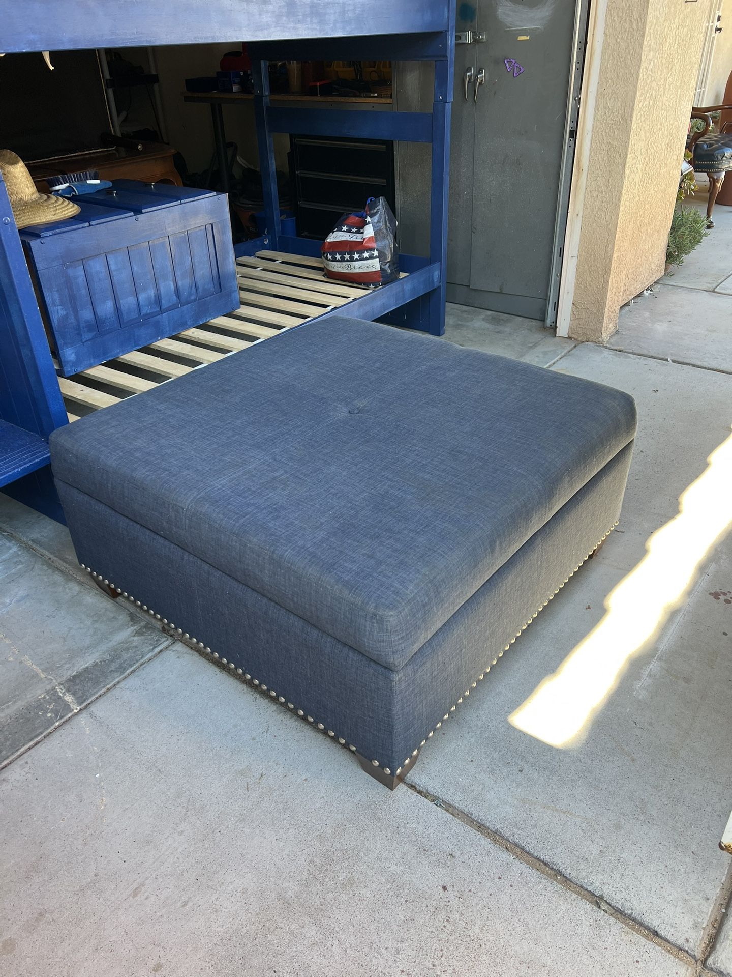 Blue Storage Ottoman! 