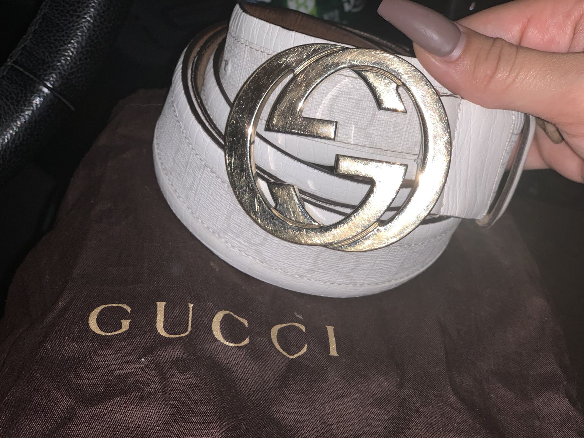 100% Authentic White/Cream Gucci Belt
