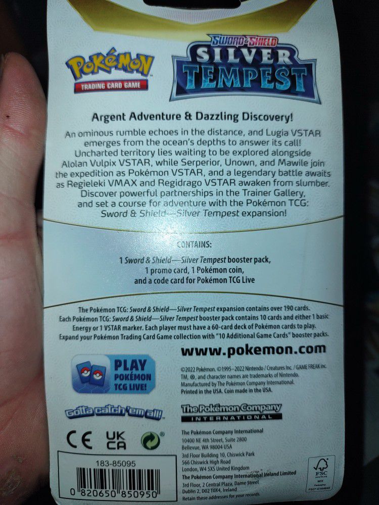 (30pcs.) Pokemon Silver Tempest Booster Pack