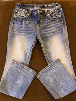 Miss Me Mid-Rise Easy Boot Jeans – Size 29 ( 31 1/2 inseam) – Embellished Pockets
