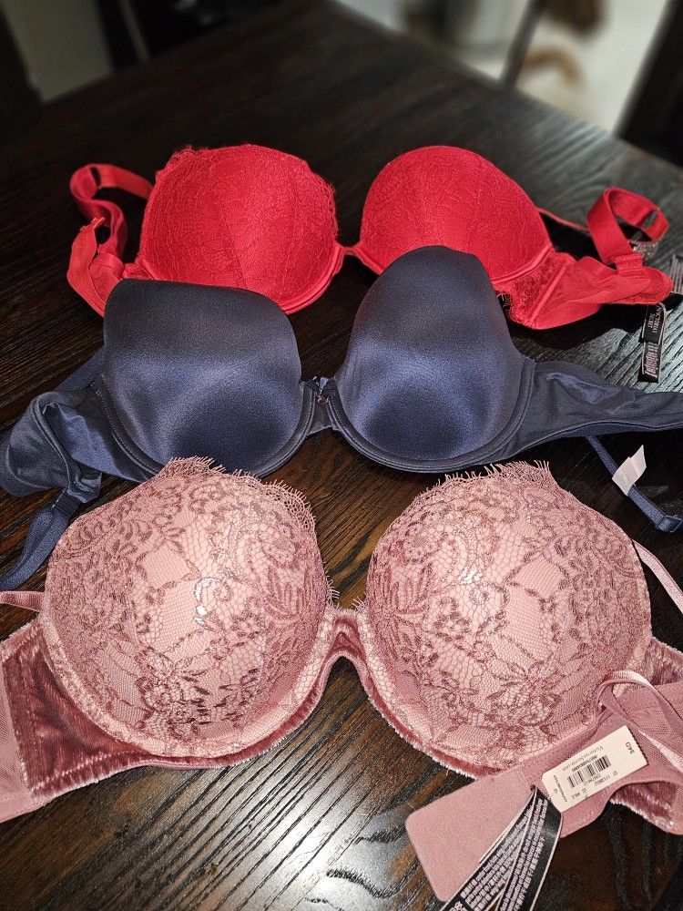 3 New/ Unused Victoria Secret Bras With Tags
