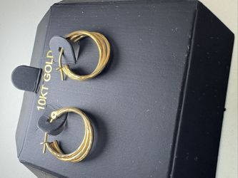 10k 3 Loop Earrings