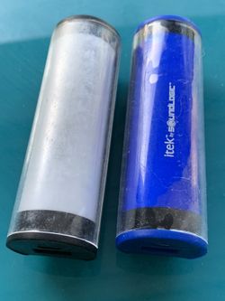 Waterproof portable cell phone chargers light up