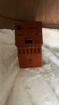 Henckels knife storage wooden walnut