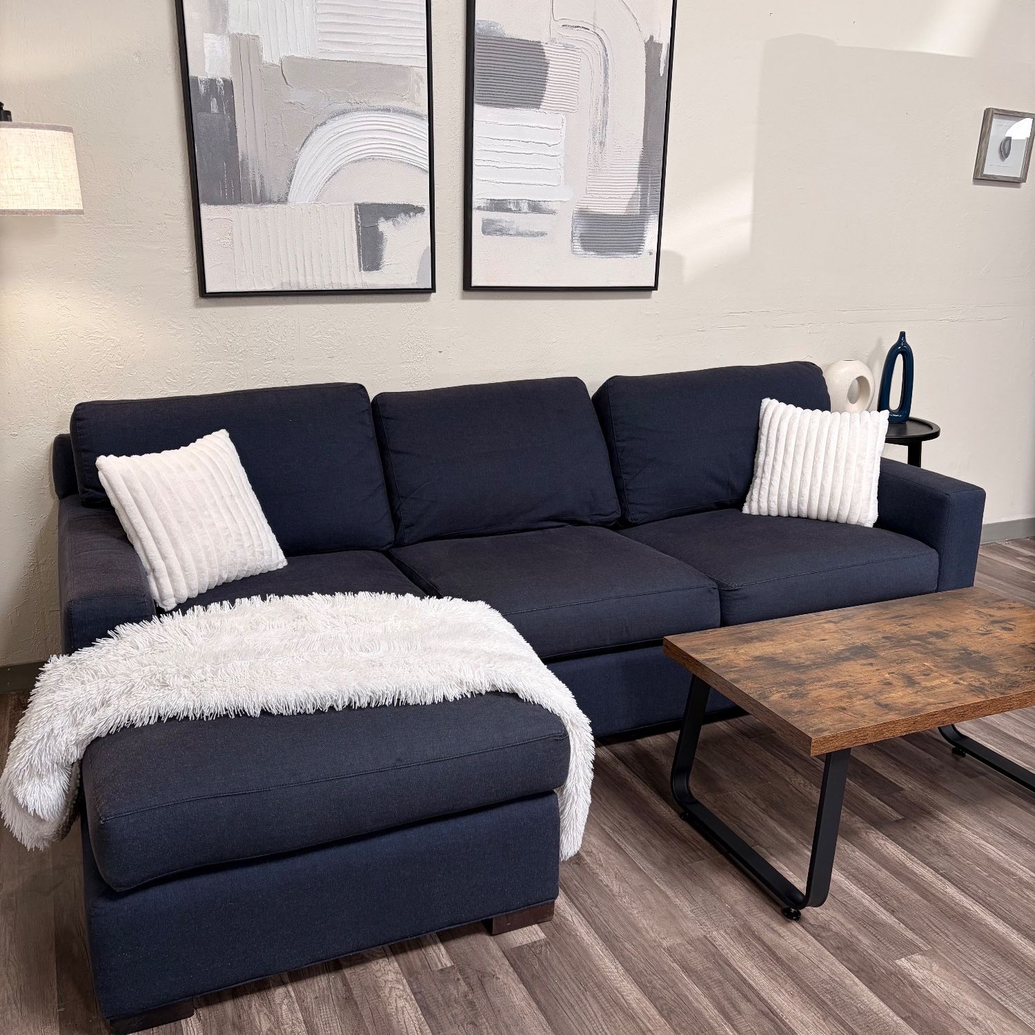 FREE DELIVERY Crate & Barrel Blue Sectional Couch