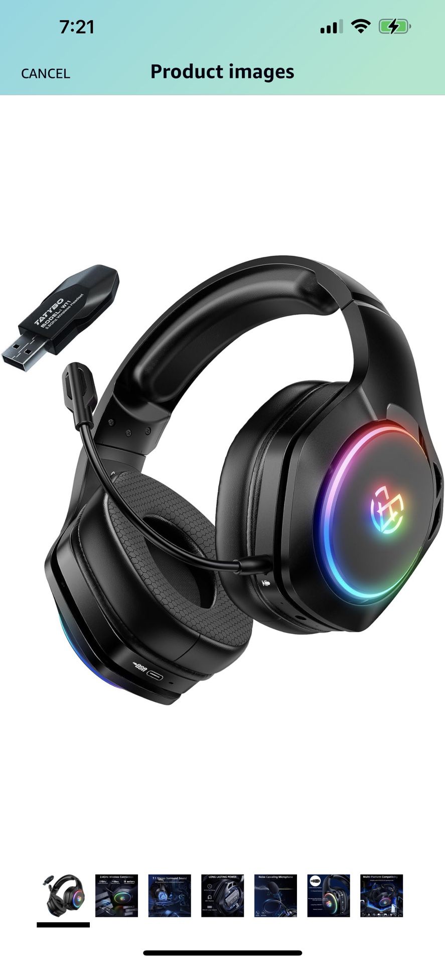 Wireless Gaming Headset for PS4, PS5, PC - 2.4GHz Gaming Headphones with Detachable Noise Canceling Microphone, 30-Hr Battery Gaming Headsets for Lapt
