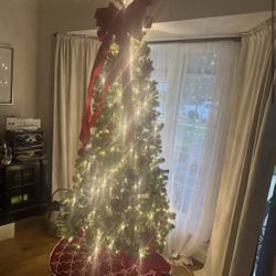 7ft Tree With Lights White An Colored 