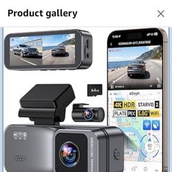 4K/2.5K Dash Cam Front and Rear, Dual Dash Camera for Cars, Included 64GB Card, Built-in Wi-Fi GPS,Car Camera with 3.20" IPS Screen,UHD Night Vision, 