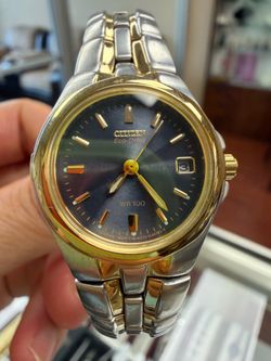 CITIZEN ECO DRIVE MEN'S STAINLESS STEEL WATER RESISTANT 100M BLACK DIAL 35mm