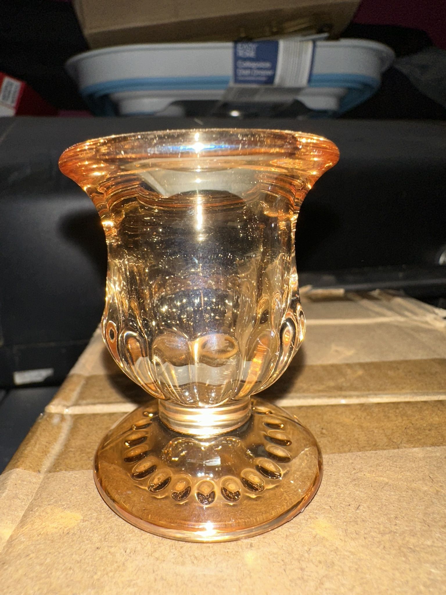 Clear Glass Candle Holder