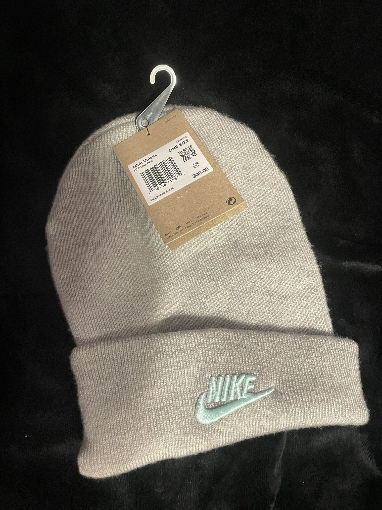 Nike Gray And Green Beanie