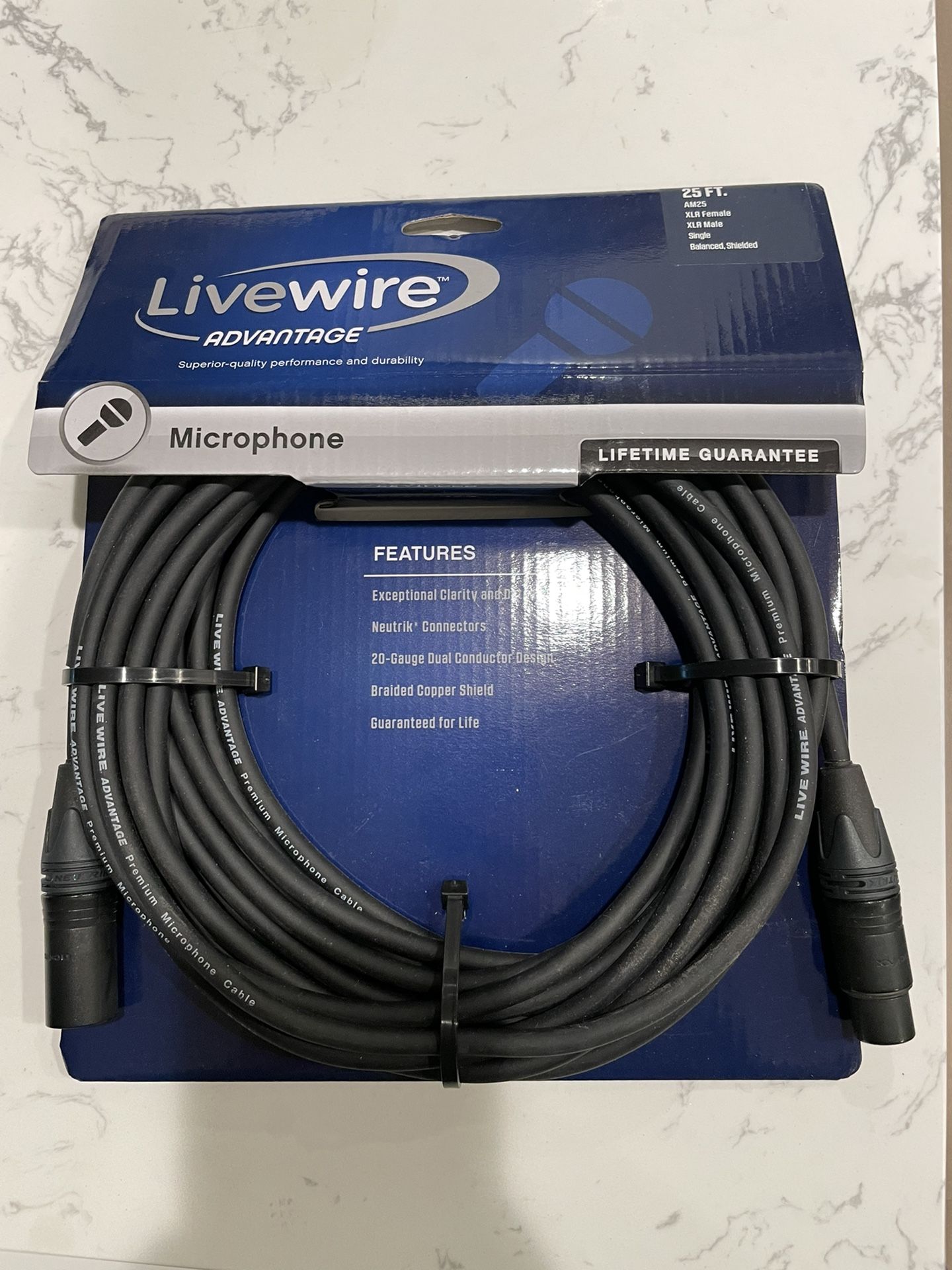Livewire Advantage 25 FT Premium Microphone Cable