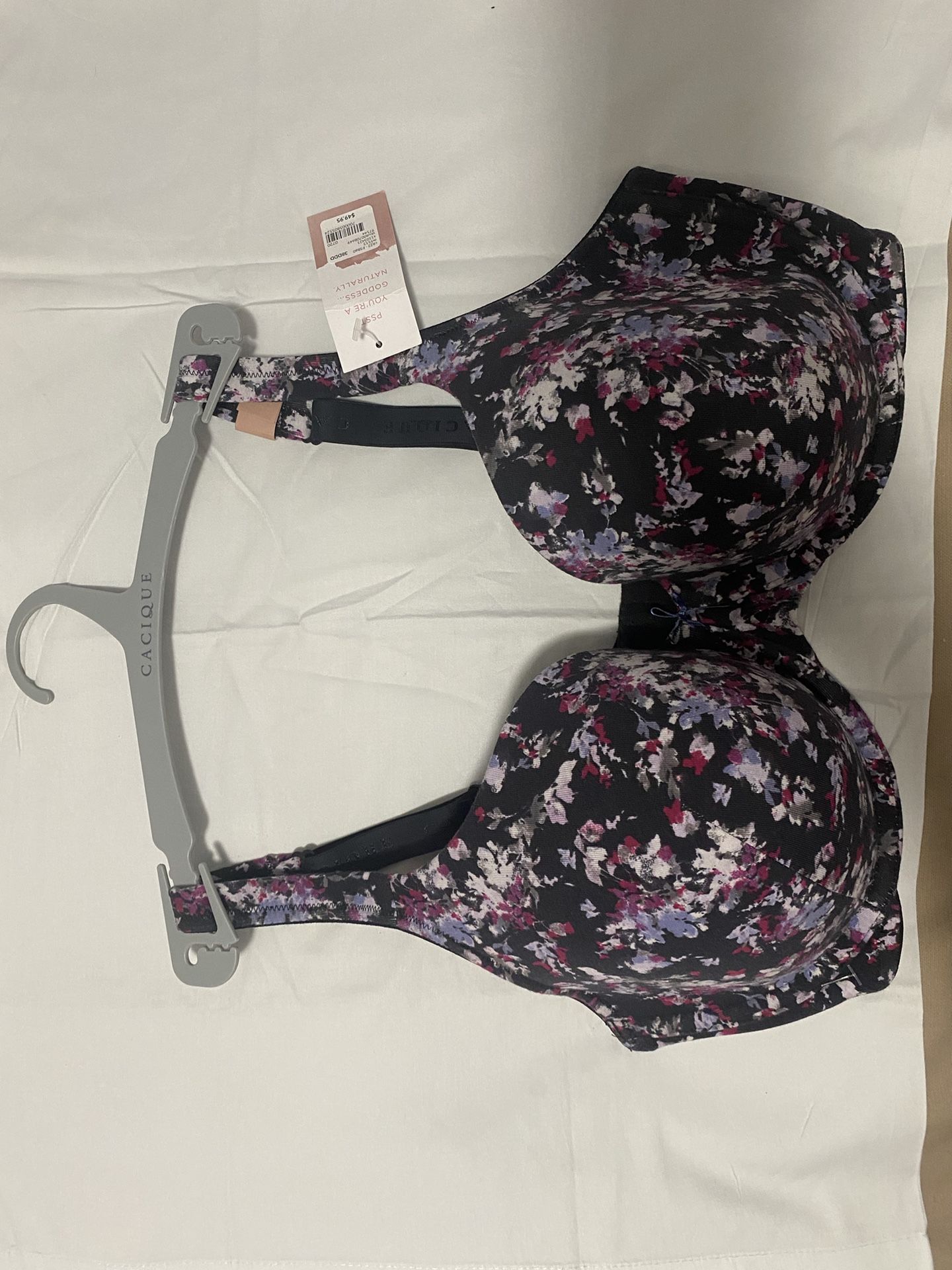 Cacique Lane Bryant Bra And Panty Set Black Floral Size 38ddd Brand new With Tags