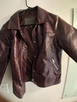 Maroon leather jacket