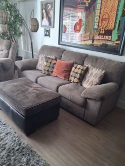 Full size living room couch, lazy boy and Ottaman