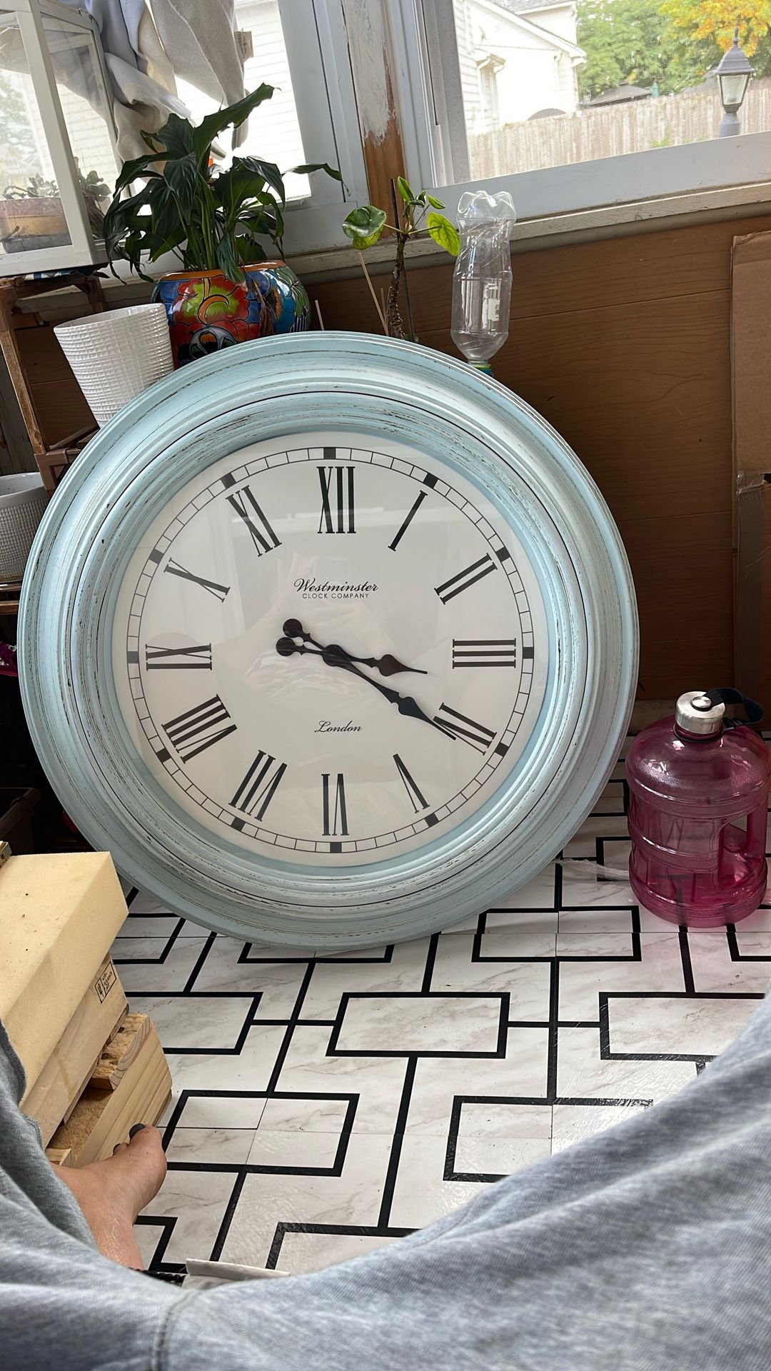 Large blue Wall Clock For Sale