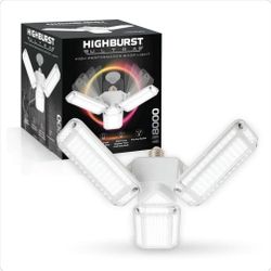 Highburst 70 W 8,000 Lumen LED 6500K Daylight Garage Light Bulb, 3-Panel Adjustable E26 Screw-In Specialty Shop Light