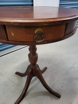 Vintage Mersman Mahogany Drum Table – Mid-Century/Federal Style