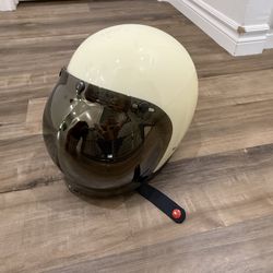 Biltwell motorcycle helmet with bubble shield