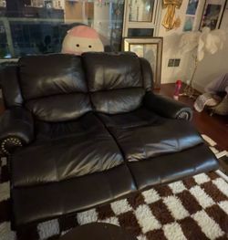 Dark Brown Leather Recliner Set