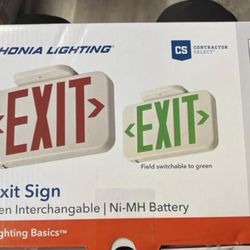 LED White Hardwired Exit light Red/Green Lights