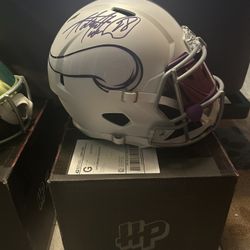  Minnesota Vikings Replica Helmet Signed  By Adrien Peterson