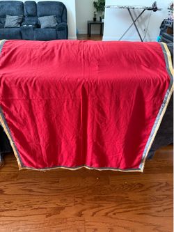 Girls Red Cotton Dopata heavy style