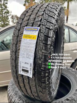 265/65/18 A/T Goodyear Todo Terreno Set of Tires Installed and Balanced Set de Llantas Nuevas Instaladas y Balanceadas